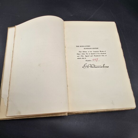 Edgar Allan Poe Poems Book-Lovers Eldorado Edition Putnams Sons Numbered DH1369 - Picture 12 of 16